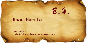 Baar Hermia névjegykártya